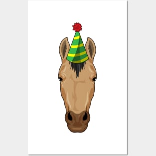 Horse with Party hat Posters and Art